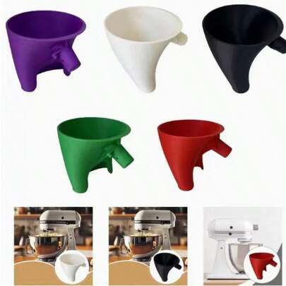 1pc Flour Chute With Pouring Spout And Anti-Splash Guard - Ergonomic Handle And Sturdy Base - Compatible With KitchenAid KSM150 And 5-Quart Stand Mixers