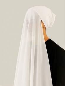 1pc 2-In-1 Chiffon Hijab With Undercap, Silky Soft & Breathable Jersey Hijab & Undercap Set, Suitable For Muslim Daily Wear - Multicolor - View 21