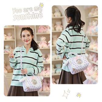 Bolsa de transporte pequeña y linda para mascotas, adecuada para gliders, hámsteres, cobayas - Bolsa de viaje portátil con ventana de burbuja transpirable, para llevar en la mano o al hombro (Diseño de gato)