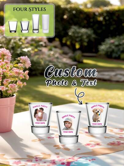 1/12 personliga shotglas, 55 ml glasmaterial, anpassat foto och namn | Lämplig för bröllop, brudtärnepresent, alla hjärtans dag, bröllopsdekorationer, födelsedagsfester, 18-årspresenter, unik födelsedagspresent, fotominnessak, rolig födelsedagspresent, shotglas med ansikte, shotglas med bild, anpassade födelsedagsshotglas, personliga presenter och presenter till marskalkar, presenter till män