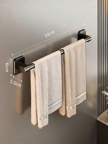 1pc No-Drill Multifunctional Storage Rack, Bathroom Towel Holder, Toilet Organizer, Kitchen Shelf - Black - View 15