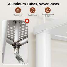 Orimade Rustproof 2 Tier Floor Standing Corner Shower Caddy Organizer With Toothbrush Holder, Large Spacing Floor Shower Shelf Rack Storage Stands With Hooks For Bathroom Kitchen, White - ColorA - 查看 3