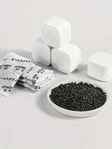 冰箱除臭盒，采用活性炭吸附净化保鲜技术，不含化学添加剂，适用于冰箱、厨房、办公室等多种场景，有效去除烟味、宠物异味及其他难闻气味。设计小巧，方便携带。 - 白色 - 查看 8