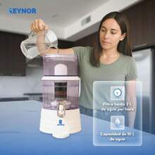 Purificador de Agua  Filtro por Gravedad |14 Litros de Almacenaje, 7 Capas de Filtrado, Mineraliza el agua, filtro de cloro y fluoruro (Modelo de Encimera) |,37543506 - Gris Oscuro - Ver 6