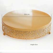 20/25/30cm Round Metal Cake Stand Holder Dessert Cheese Cupcake Pastry Fruit Display Plate Tray For Wedding Party Event Birthday - 直徑30厘米 - 查看 6