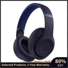 Wireless Over-Ear Studio Pro Headphones - Premium Audifonos Bluetooth With Noise Cancelling Technology, Plush Memory Foam Ear Cushions, Adjustable Headband, Long-Lasting Battery, Clear Mic For Hands-Free Calls, Ideal For Music Streaming, Travel, Work, Gaming, Home Office & Daily Commutes - 藍色 - 查看 2
