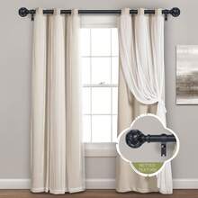 TendenciaCortineros De Metal Ajustable Barra De Cortina A Maximo2.2m NegroCalidad premium - 1 - Ver 3