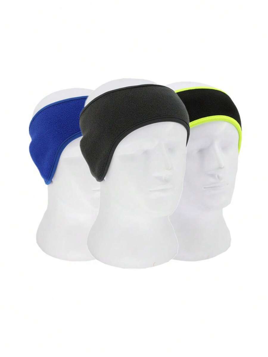 1pc Outdoor Fleece Headband, Windproof Warm Ear Warmer For Cycling, Running - Multicolor - View 1