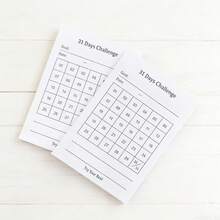 31天习惯追踪记事本，100张便利贴，每日目标设定，自律管理工具，极简设计 - 白色 - 查看 12