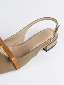 Giày sandal quai ngang thời trang mới dành cho nữ, thoải mái, đa năng, phù hợp để phối với váy, có nơ trang trí, gót đế dày. - Màu Khaki - Xem 7