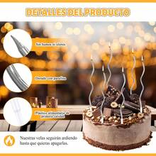 Tendencia48 Velas Plateadas Curvas Pastelera Pastel Feliz CumpleañosCalidad premium - 1 - Ver 4