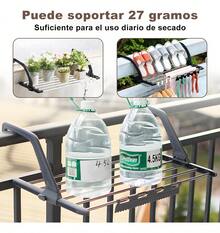 TendenciaTendedero Plegable Ropa Antepechos De Ventanas Y BañosCalidad premium - Gris - Ver 6