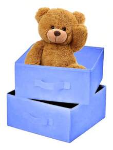 Tendencia2 Caja Cesto Canasta Organiza Closet Ropa Objetos MultiusosCalidad premium - Azul - Ver 1