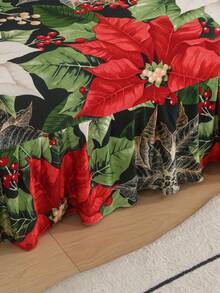 Elastic All Inclusive Red And White Printed Skirt Style Sofa Bed Cover, Knitted Milk Silk Sofa Cover, Simple And Modern, Suitable For Armless Sofas