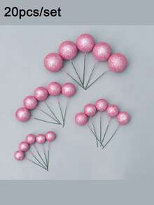 20pcs Glitter Foam Balls Decorations, Mixed Sizes And Colors Foam Balls For Cake Decorations, Suitable For Birthday, Wedding, Bachelorette Party, Christening, Gender Reveal Party, Retirement Party And Other Themed Parties, Assorted Colors (Balls Should Not Touch The Cake) - Multicolor - View 13