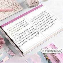 Bloc de notas horizontal Miradar B5 de estilo coreano con doble columna, cuaderno de diario de alta calidad para estudiantes. Bloc de notas con líneas horizontales atractivas y perforado para arrancar, ideal para cartas, notas, borradores, cartas de amor. 20 hojas por libro, adecuado para letras, notas, borradores, cartas, cartas de amor. - Unitalla - Ver 2