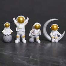 Tendencia4pcs Adornos Astronauta Figuras Decorativas/auto,escritorioCalidad premium - Oro - Ver 5