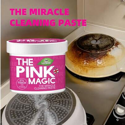 JAYSUING Stainless Steel Cleaning Paste, Suitable For Cleaning Black Stains, Polishing Stainless Steel Cookware Bottoms, Daily Kitchen Appliances And Dishwasher Sinks, Removing Grease And Dirt. Pink Cleaning Paste, Valentine's Day Gift, Back To School Gift (Random Shipment Of Old And New Versions)