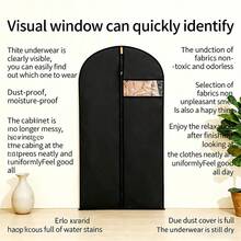 5 pièces/1 pièce Housse anti-poussière en PEVA, sac protecteur d'armoire inodore pour vêtements, sac à vêtements translucide et respirant pour manteaux, robes, costumes, vestes, anti-poussière, anti-humidité, protection de la vie privée - Multicolore - Voir 4