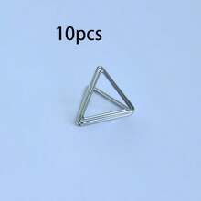 10个装三角形名片夹 - 金属竖式名片收纳夹、桌面便签夹和办公用品收纳夹