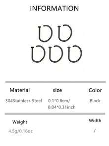 1pc/3pcs/5pcs Stainless Steel D-Shape Fake Nose Ring Jewelry, Piercing Accessory For Men Daily Wear And Parties - Multicolor - View 13