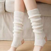 Dance Practice Socks Knitted Yoga Latin Socks Protective Footstep Socks Ballet Pile Socks Fashion Velvet Socks, Suitable For Daily Wear, Autumn Edition - trắng - Xem 12