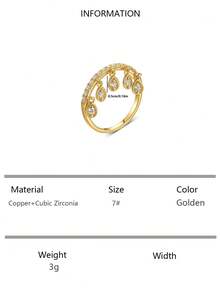 1pc Elegant Tassel Rhinestone Adjustable Women's Ring, Suitable For Daily Wear, Sparkling Finger Accessory, Holiday Gift - Multicolor - View 9