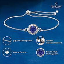 Polar Light Signature Canadian Diamond Charm Bracelet In .925 Sterling Silver - Choice Of Rolo Or Paperclip Style Chain - Halo Style - Rolo Chain - View 6