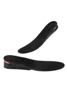 1 Pair 1.18/1.77/2.36/2.95 Inch Black Height Increase Insoles With Shock Absorption Air Cushion, Unisex Heel Inserts For Sports Shoes, Soft & Elastic Heel Pads (Trimmable Size), Shoe, Spring Summer Picks, Brides Maid Gifts, Room, Bedroom Decor, Bedroom Decor, Beach, Travel, For Men, For Women, Vacation,Women's Day,Travel Essentials,Wedding Favours,Y2k,Bedroom,Car Accessories Women,Kitchen Decor,Cute Stuff,Mother's Day Gift,Bedroom Decor,Garden,Kitchen Decor,Summer,Beach,Travel Essentials,Room Decor,Squishy,Graduation - Black - View 4