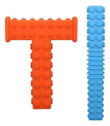 TendenciaMordederas Sensorial Terapia Orofacial Autismo Tea DenticiónCalidad premium - P naranja más stick azul - Ver 1