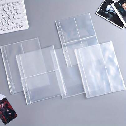 10pcs A5 Loose Leaf Binder Refill Inserts, Including 1-Slot, 2-Slot, 4-Slot Double-Sided Pocket Protector Sheets