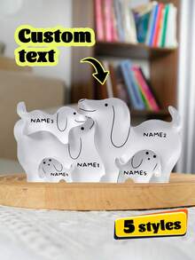 定制亚克力拼图，狗狗图案，可定制姓名，家庭拼图，家庭游戏，家居装饰，桌面摆件，生日礼物和周年纪念礼物（送给家庭成员） - 彩色 - 查看 1