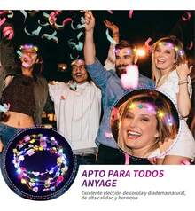 Tendencia10pz Diadema Corona Flores Luz Led Fiesta FestivaCalidad premium