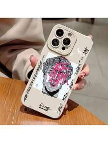 Graffiti Great Art Aesthetic David Mona Lisa Case Covercompatible with  15 16 Pro Max 14 13 12 11 XS XR X 7 8 Plus SE Shockproof Soft Cover, Cover compatible with  17 pro hülle,  17 pro max hülle,  17 hülle,  16 pro hülle - Burgunderrot M124 - Übersicht 7