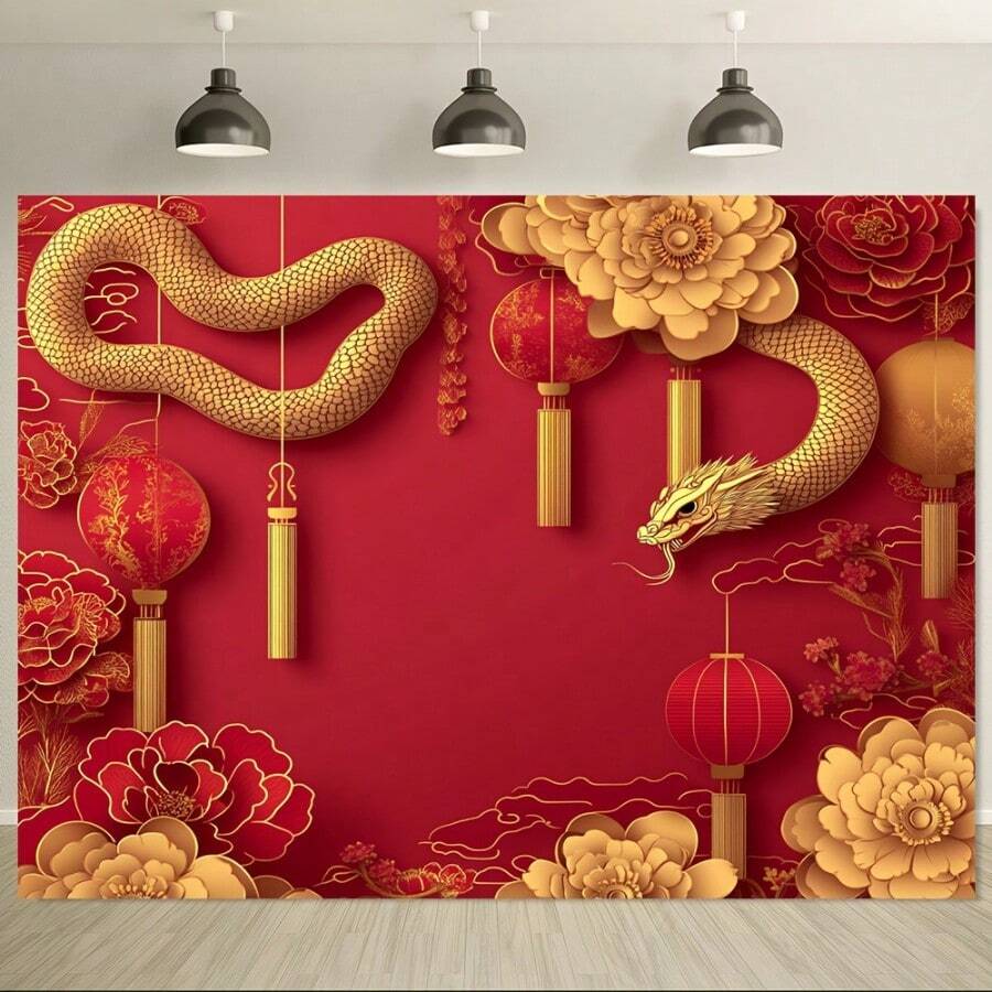 1 Tấm, Phông nền tiệc chủ đề Tết Nguyên Đán Trung Hoa bằng polyester, Lễ hội mùa xuân Trung Hoa, Đèn lồng đỏ, Hoa, Phông nền chụp ảnh, Tiệc năm mới, Phụ kiện chụp ảnh dành cho người lớn - Nhiều màu 9 - Xem 1
