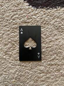 1/2个加厚黑桃A形和心形高品质不锈钢开瓶器，便携小巧，适合放在钱包、手提包、派对、露营、户外活动中 - 彩色 - 查看 6