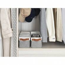 Narrow Storage Bins, Small Basket For Bathroom, Closet And Shelves, Fabric Organizer With Handles, Toilet Paper Storage, Gray And White, 2Pack - 15Lx6Wx5H|GrayandWhite - View 7