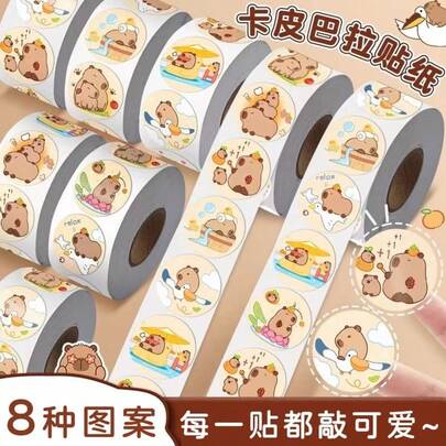 Pegatinas rizadas de estilo Kawaii, pegatinas de dibujos animados lindos para scrapbooking, diario, decoración DIY de estudiantes