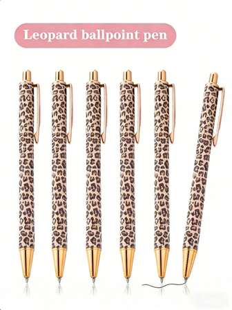 2026 Latest 1pc/3pcs Cute Leopard Print Ballpoint Pen Set, Pressing Design, Funny Minimalist Printed Ballpoint Pens, Suitable For Diary Writing And Gifting, Perfect For Weddings And Valentine's Day. 5 Color Options (New Light Brown Leopard, New Dark Brown Leopard, New Light Gray Leopard, New Pink Leopard, New Purple Leopard)