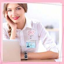 Wavwavw 1 Pcs Pink Bow Badge Reel Coquette Retractable ID Badge Holders Cute Name Tag Holders Alligator Clip Hospital Medical Nurse Appreciation Gift For Office Employee Doctor Teacher BRRR - Màu A - Xem 5