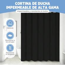 TendenciaCortina De Ducha Con Ganchos 200x200cm ImpermeableCalidad premium - Blanco - Ver 3