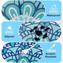 PickyNproud Round Tablecloth Waterproof Round Fitted Tablecloth With Elastic Fits 36"-44" Round Tables For Dinner, Outdoor, Picnic - ColorI - 查看 4