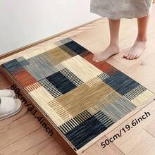 1 tấm thảm vuông kiểu Ma-rốc cổ điển, họa tiết chắp vá, thích hợp trang trí phòng ngủ và phòng khách, sử dụng trong nhà. - Nhiều màu - Xem 2