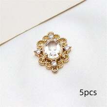 5/10 件复古优雅奢华时尚空心铜连接器带水钻装饰，DIY 耳环/项链/手链首饰配件，适合女士