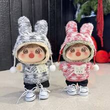 1pc Clothing Only] Keychain Clothing Hanger, Jacquard Knit Two Pieces Set For Party - Multicolor - View 4