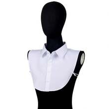 Minimalist Denim Pointed Collar Shirt Styling Detachable Round Collar, Versatile Accessory Suitable For Autumn/Winter Clothing