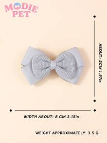 12pcs Cute Double-Layer Bow Hair Clips, Pet Hair Accessories For Decorating Cats And Dogs, Suitable For Daily Use - Multicolor - View 2