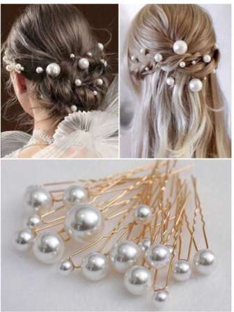 18 st/set U-formade pärlhårspännen, nya minimalistiska vardagshuvudbonader, uppsatta håraccessoarer för bröllopsfesten, hårsmycken för brudhår
