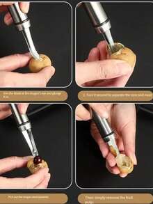 Stainless Steel Shrimp Vein Remover, Shrimp Head Extractor, Dedicated Shrimp Shell & Back Remover, Stainless Steel Shrimp Vein Removal Tool, Lychee Pitter, Easy To Clean, Kitchen Gadget, Kitchen Essential - Multicolor - View 4