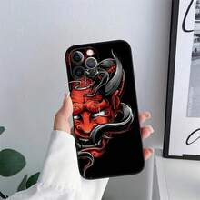 Funda de teléfono con tatuaje de máscara Hannya de samurái para iPhone 11, 15 Pro Max, 14 Plus, 13 Pro, 12, 11, X, S, XR, 7, 8, SE 2020, de TPU suave, compatible con 17, 17 Pro, 17 Pro Max - B04 - Ver 6